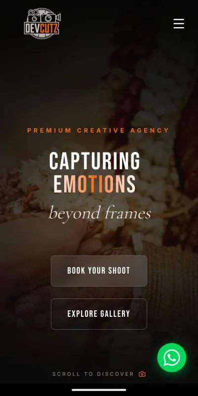 Devcutz Premium Wedding Photography Tablet View